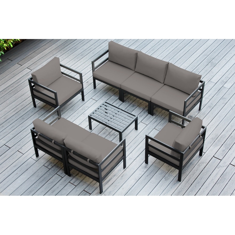 Ohana Outdoor 8-pc. Cushioned Aluminum Sectional - No Assembly