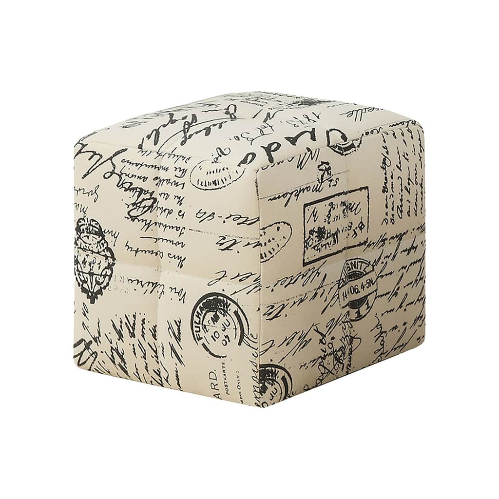 Ottoman, Pouf, Footrest, Foot Stool, Set Of 2, Juvenile, Beige Fabric, Transitional