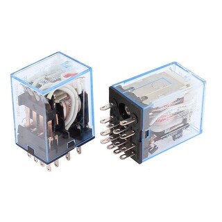 Shop Ac 220v Coil 14 Pin Dpdt Iec255 Electromagnetic Power Relay Delay 2pcs Overstock 18254510