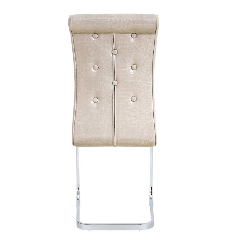 Set of 4 Retro Alligator Skin Upholstered Dining Chairs