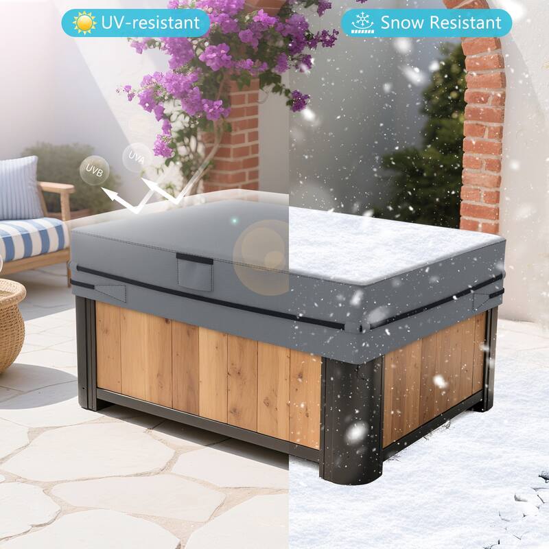 91" x 91" Hot Tub Pool Spa Cover Cap Heavy Duty UV Sun Protector Water Resistant - 91"Lx91"Wx20"H
