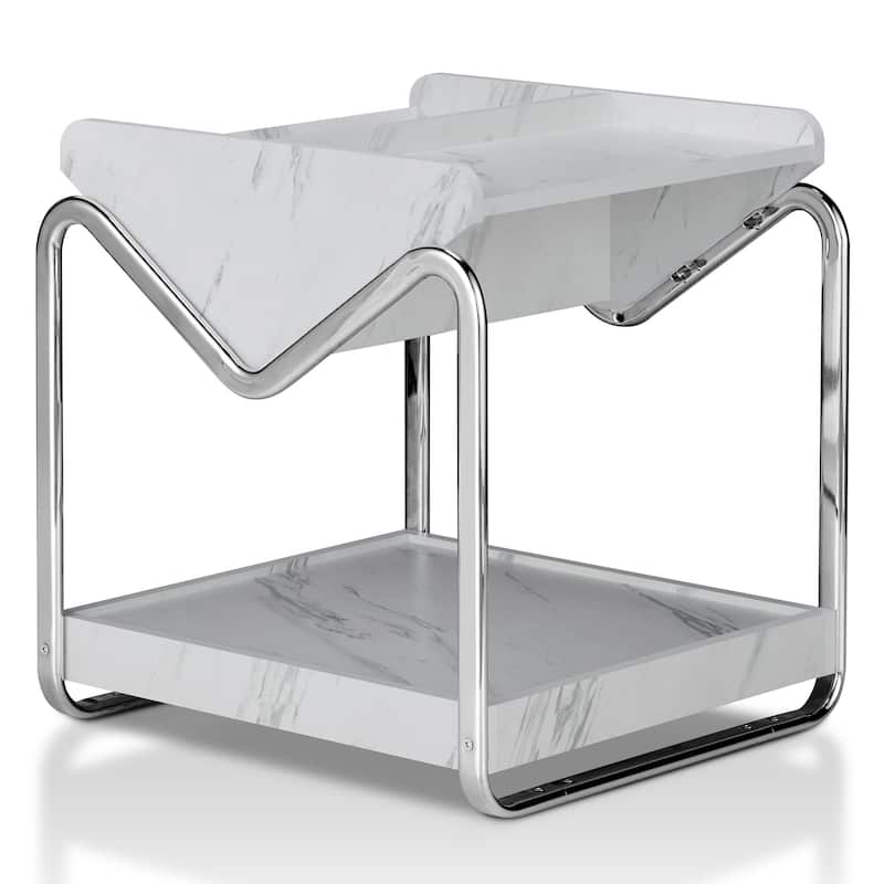 DH BASIC Contemporary 22-inch Metal 3-shelf End Table by Denhour