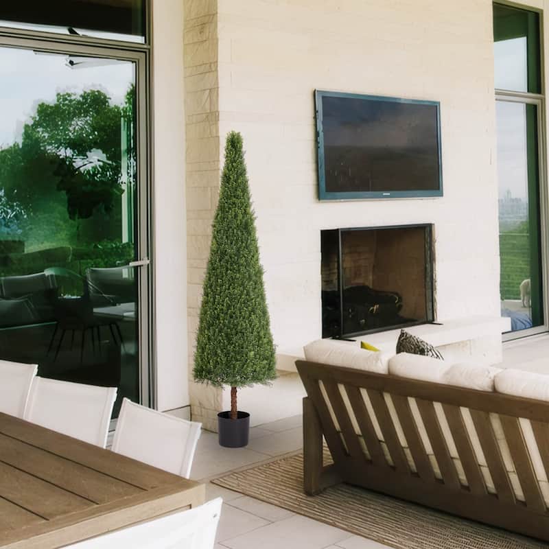GDFStudio - Veyron 6FT Artificial Topiary Tree in Durable Faux Cedar Design
