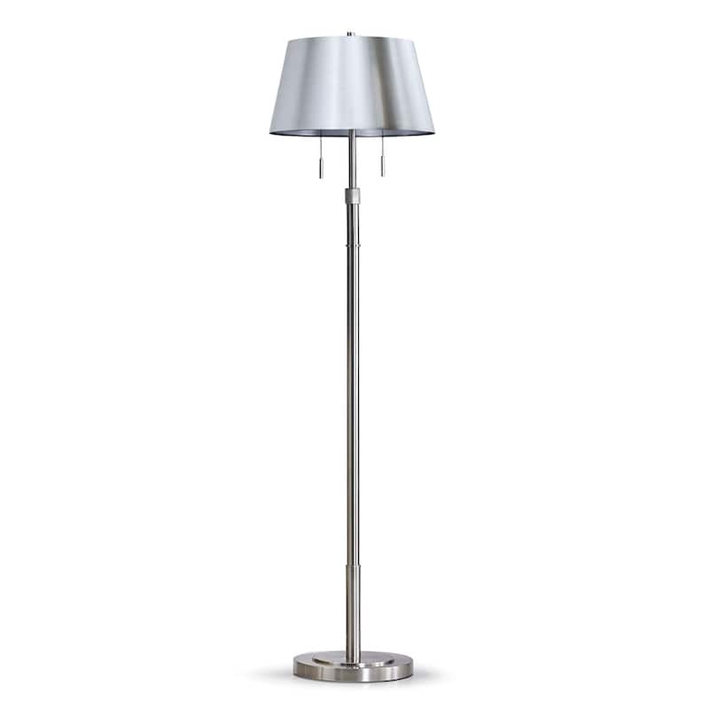 The Grande 55"~66"H Adjustable Floor Lamp_Brushed Nickel - Empire_BrushedSilverShade