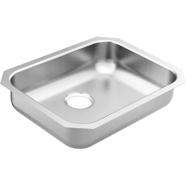 Moen GS20194B 2000 Series 23-1/2" Undermount Single Basin Stainless Steel Kitchen Sink with SoundSHIELD Sound Absorbing