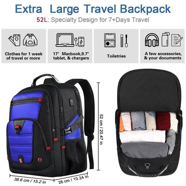 Large Travel Backpack, TSA Backpack 17.3 Inch, 50L Anti Theft 17 Inch Big  Business Laptop Backpack for Men & Women - Bed Bath & Beyond - 42714378