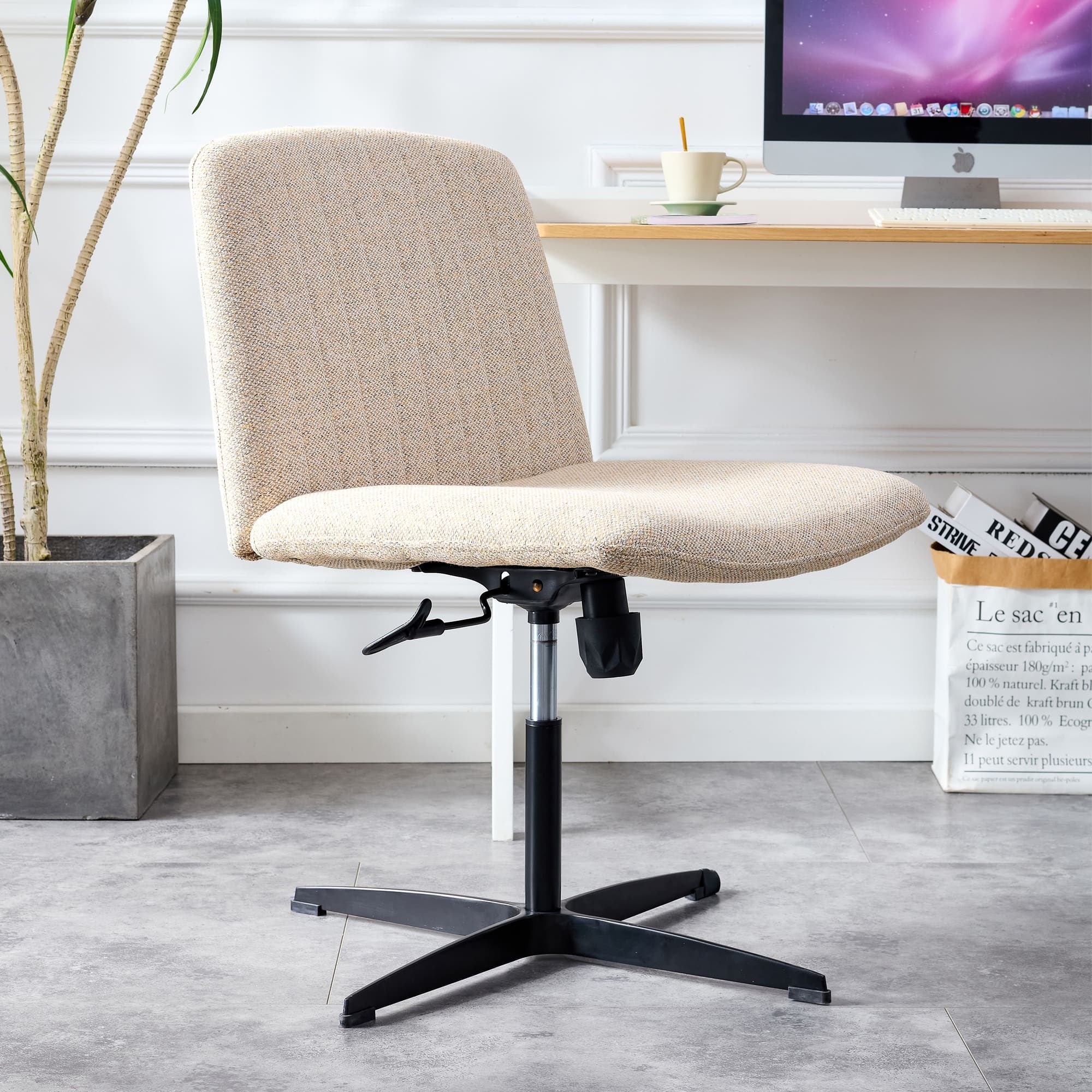 Stylish desk sales chair no wheels