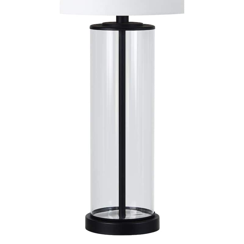 Everren Desdemona 28" Length Table Lamp- Set of two, Clear and Matte black