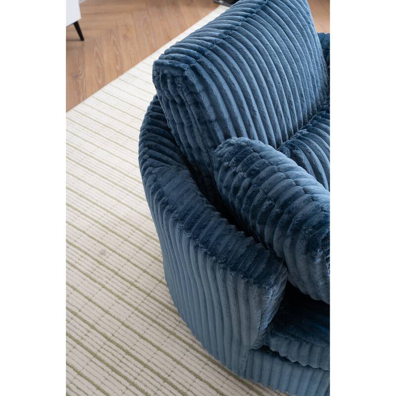 Corduroy Swivel Chair with 4 Pillows