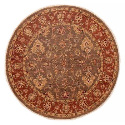 ECARPETGALLERY Hand-knotted Jamshidpour Brown Wool Rug - 5' x 5'