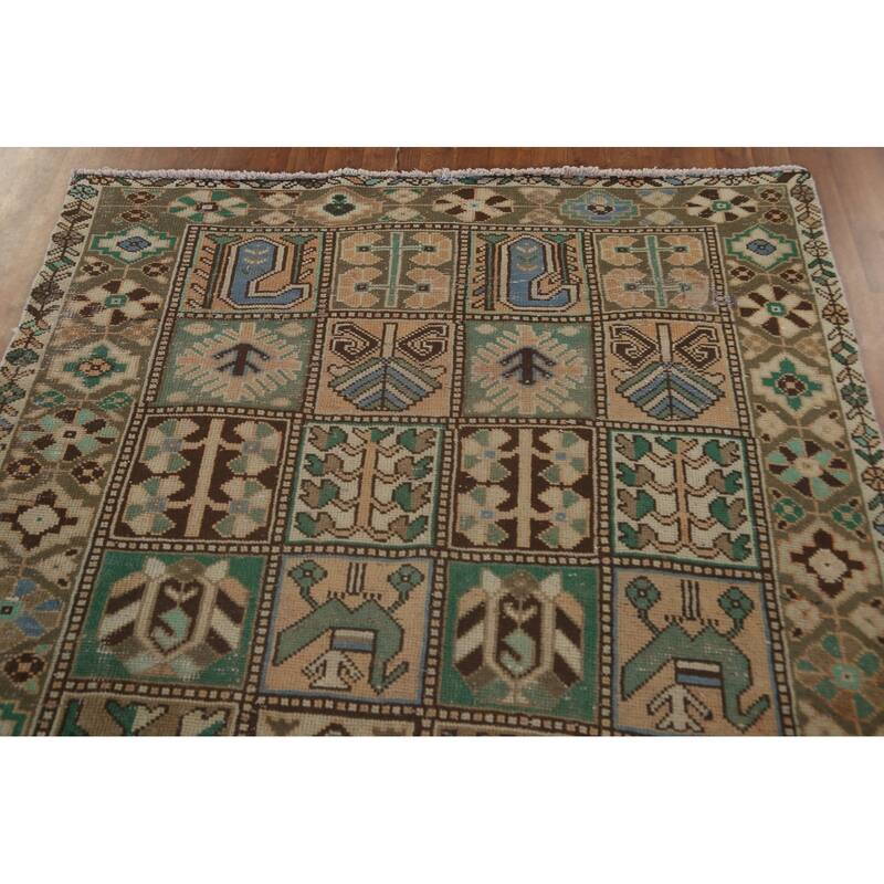 Garden Design Bakhtiari Persian Vintage Rug Hand-Knotted Wool Carpet - 5'1"x 9'7"