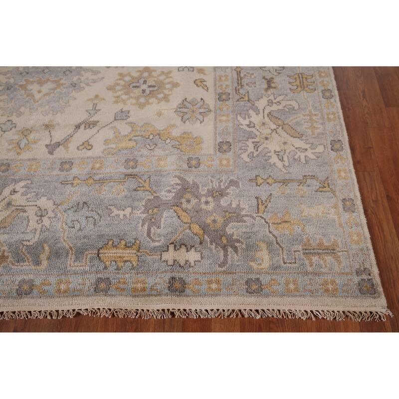 Oushak Indian Area Rug Hand-Knotted Wool Carpet - 8'2"x 9'10"