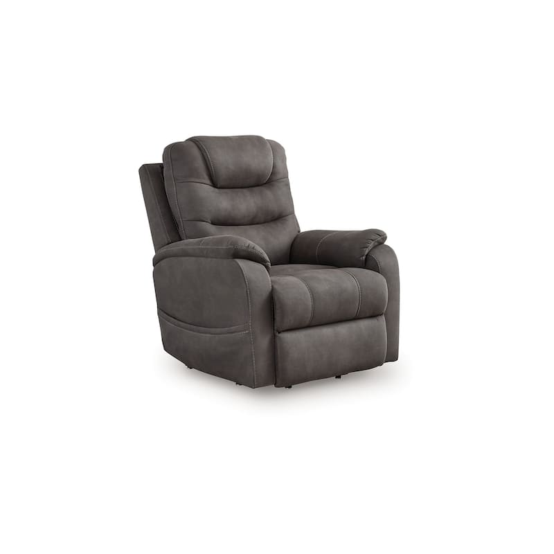 Fily Power Lift Recliner Chair, Heat Massage 40 Inch Gray Faux Leather
