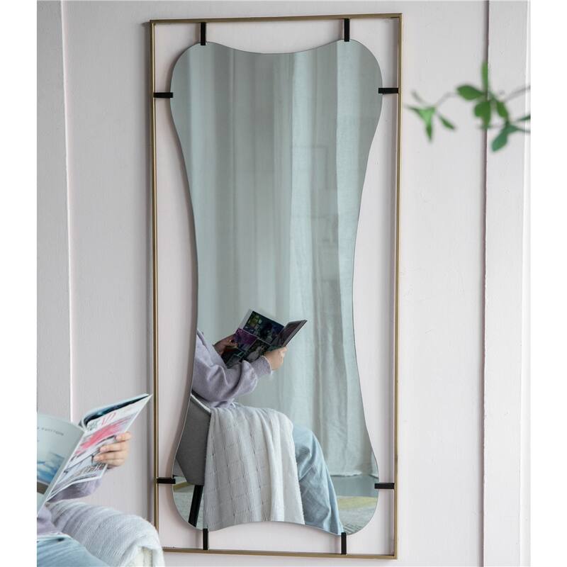 Metal Frame Contemporary Design Mirror for Bathroom