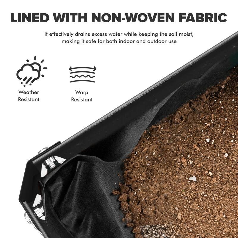 Meyreso 48" x 30" x 20" Galvanized Raised Garden Bed with Legs, Metal Elevated Planter Box, Rust-Resistant, Safety Edging