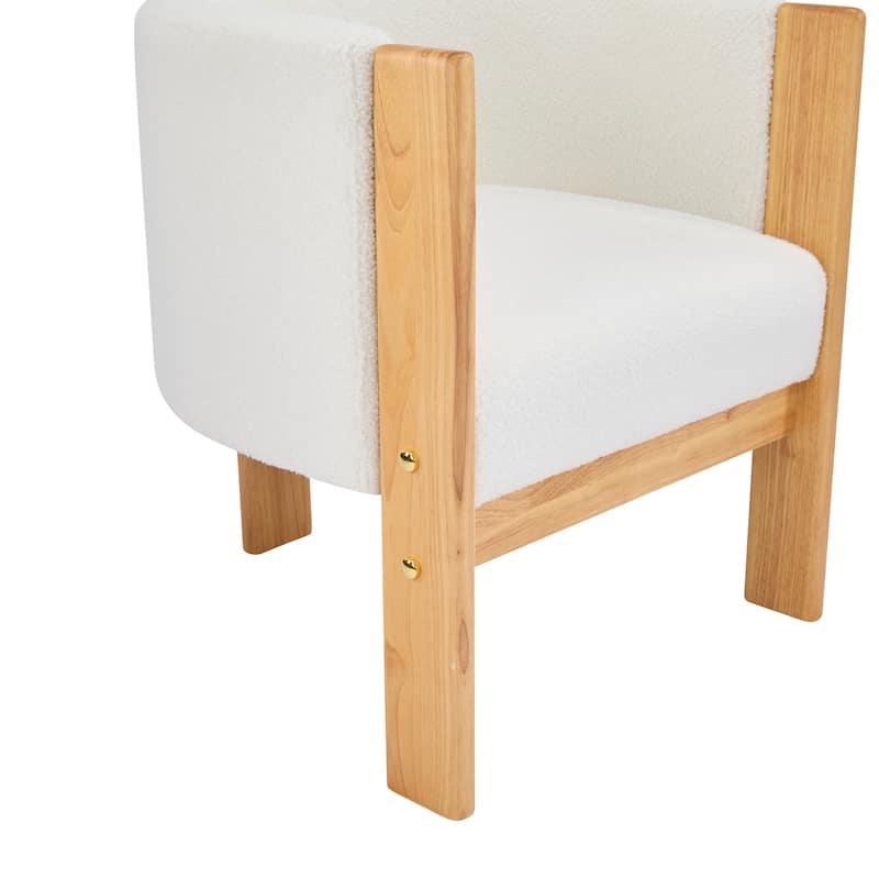 Christopher Knight Home - Modern Upholstered Dining Chairs Set of 4 with Natural Rubberwood Frame and Boucle Fabric