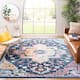 SAFAVIEH Crystal Floretta Vintage Boho Medallion Rug - 10' x 14' - Navy/Fuchsia