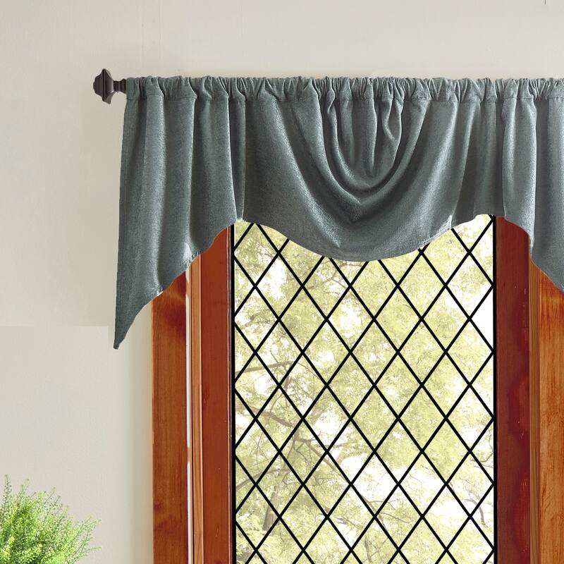 Martha Stewart Naples Chenille Solid Curtains - Panel Pair or Valance
