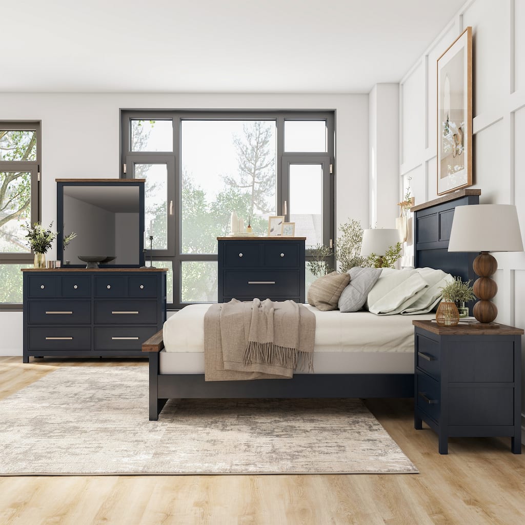 Furniture of America Althea Modern Farmhouse 6-Piece Wood Kids Panel Bedroom Set