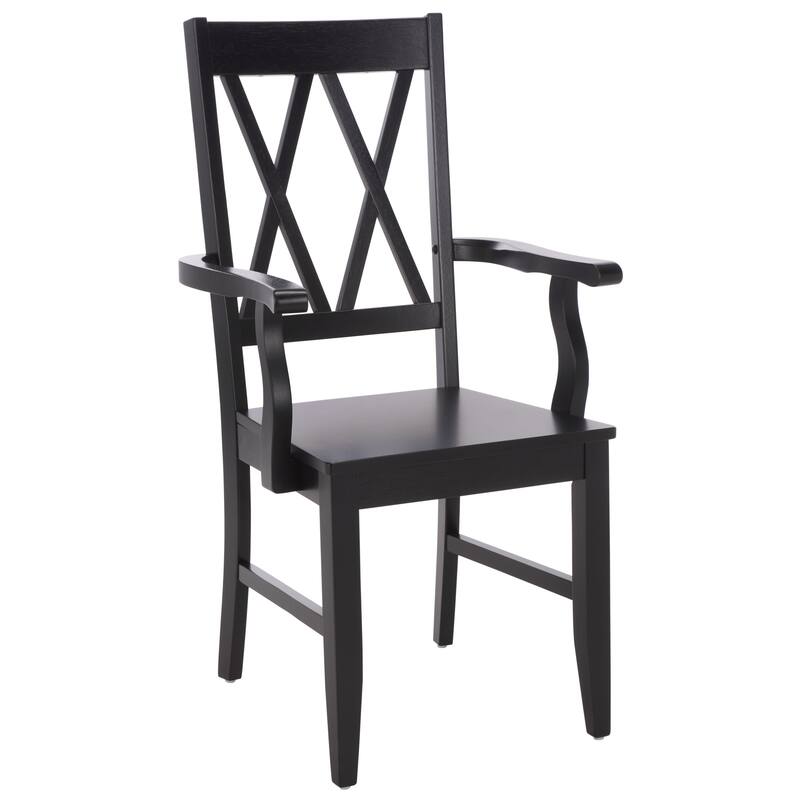 SAFAVIEH HOME Yelena Double X-Back Arm Chair - 18"W x 22"D x 39"H