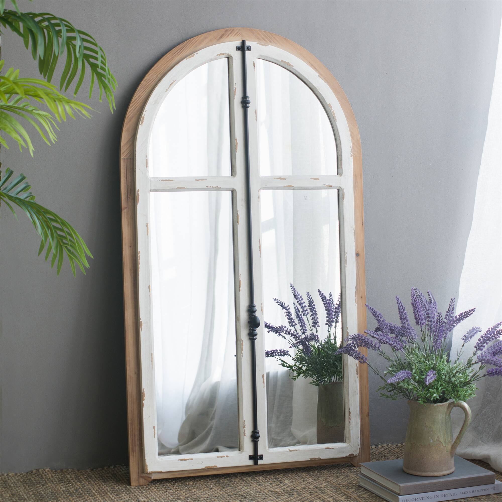 ArchCrowned Top Wood Wall Mirror Bed Bath & Beyond 40046442