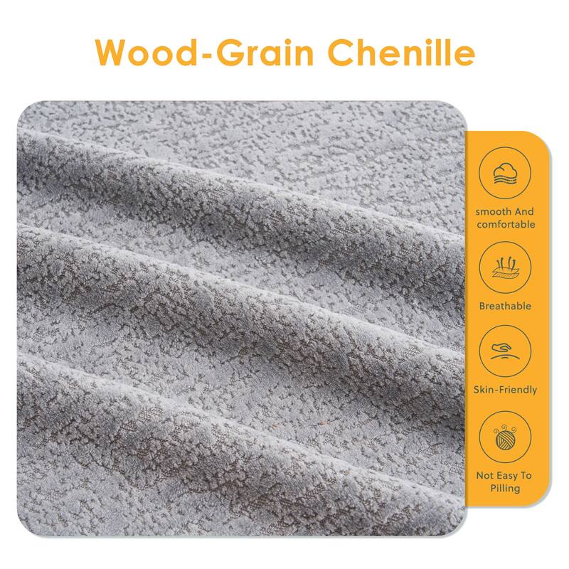 Modular Curved Sectional Sofa, Full Compression 4-Seater Foam Couch, Chenille Boneless Cloud Sofa for Living Room, Bedroom