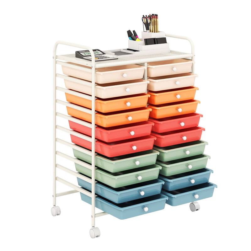 Costway 20 Drawers Rolling Cart Storage Scrapbook Paper Studio - See Details