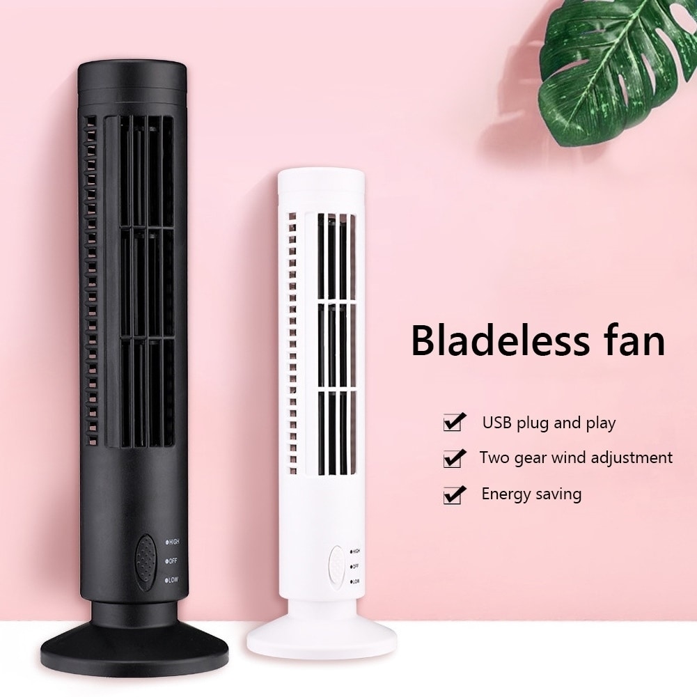New Mini Portable USB Cooling Air Conditioner Purifier Tower Bladeless Desk Fan Tower Fan for Bedroom