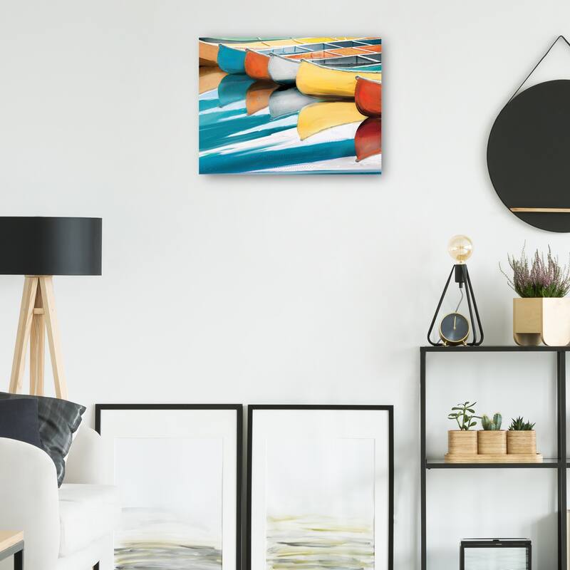 Canoes By Studio Arts Canvas Art Print