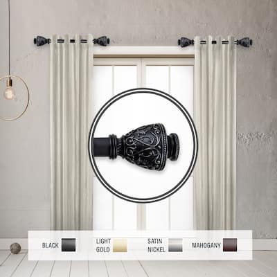 InStyleDesign Neva 1" Side Curtain Rod 12-20 inch long (Set of 2) - 12 to 20 inches