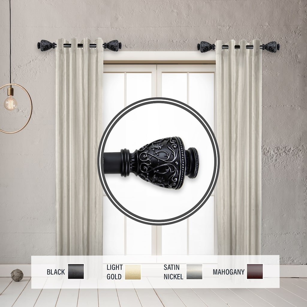 InStyleDesign Neva 1" Side Curtain Rod 12-20 inch long (Set of 2) - 12 to 20 inches