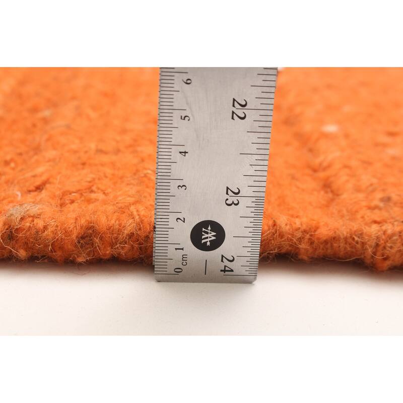 ECARPETGALLERY Flat-Weave Natural Burnt Orange Wool Tapestry Kilim - 6'3 x 6'10