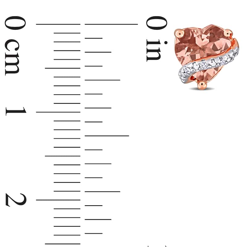 Miadora 1 1/3ct TGW Morganite and Diamond Accent Stud Earrings Rose Silver