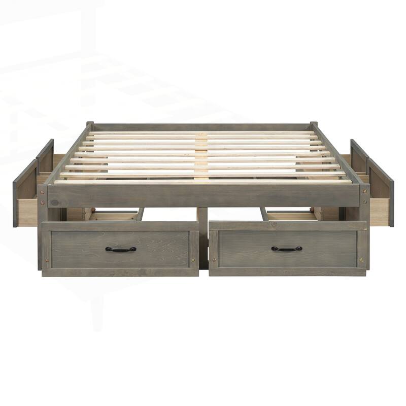 Sophisticated Platform Bed with Abundant Storage and Stylish Design