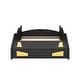 preview thumbnail 12 of 10, Race Car-Shaped Floor Bed Platform Curve-Design with Storage Footboard Twin Mattress Holder Wood Slat Support - Black
