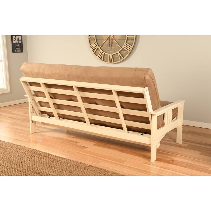 Porch & Den Kern Antique Wood Futon Set with Innerspring Mattress