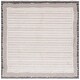 preview thumbnail 14 of 13, SAFAVIEH Jade Fehmije Modern Stripe Border Rug 6'7" Square - Ivory/Beige Black - Square