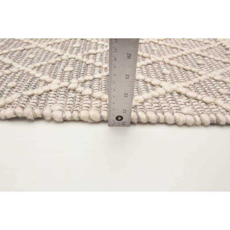 ECARPETGALLERY Braid weave Sienna Grey Wool Rug - 5'2 x 7'11