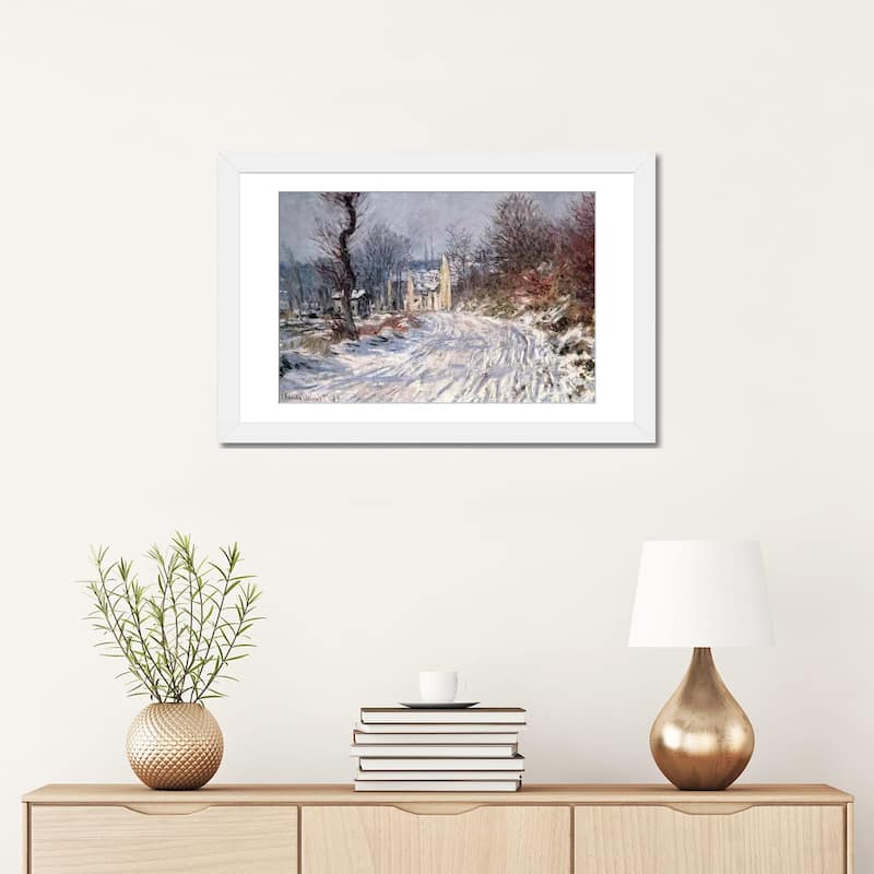 iCanvas "The Road to Giverny, Winter, 1885" by Claude Monet