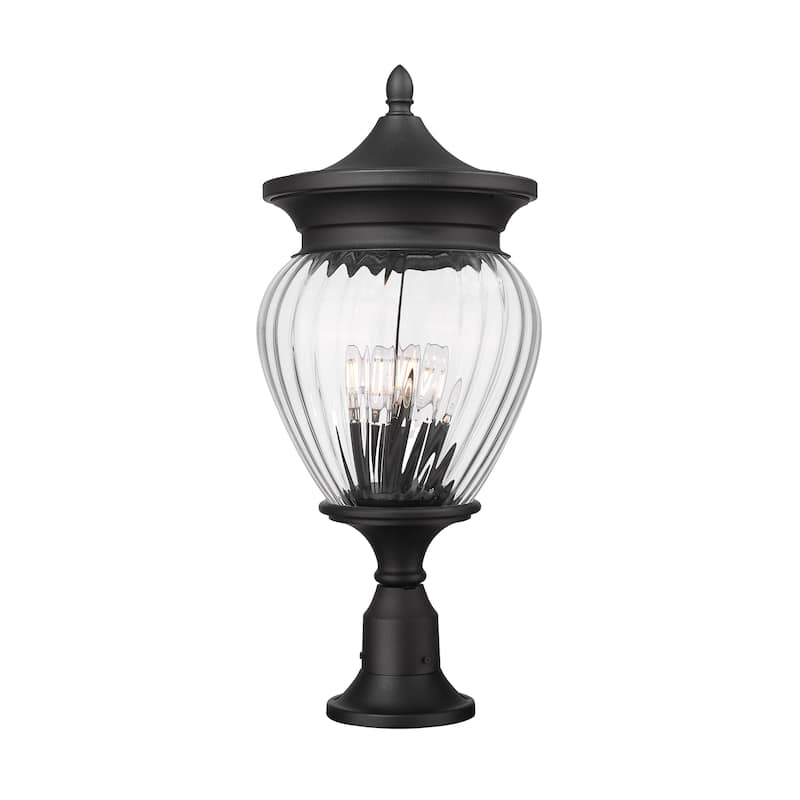 Davina 4 Light Outdoor Pier Mounted Fixture in Black