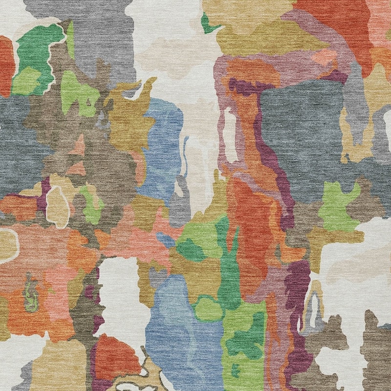 HomeRoots Abstract Transitional Rectangle Outdoor Rug