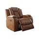 preview thumbnail 1 of 3, Leatherette and Wood Power Recliner in Brown Finish