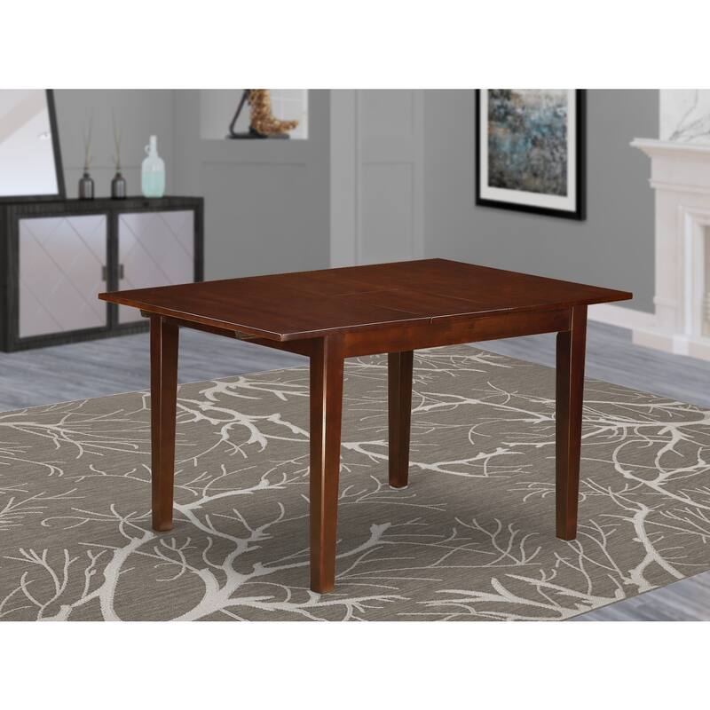 Rectangular Dining Table with Butterfly Leaf - Kitchen Dinette Table for 4-6 People - 54