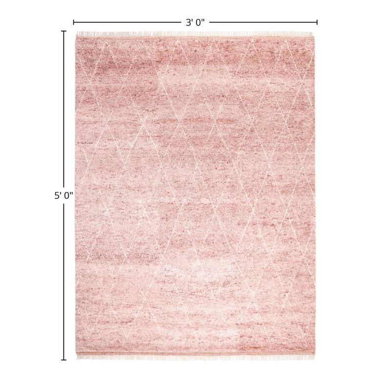 Overton Handmade Shaggy Boho Moroccan Area Rug