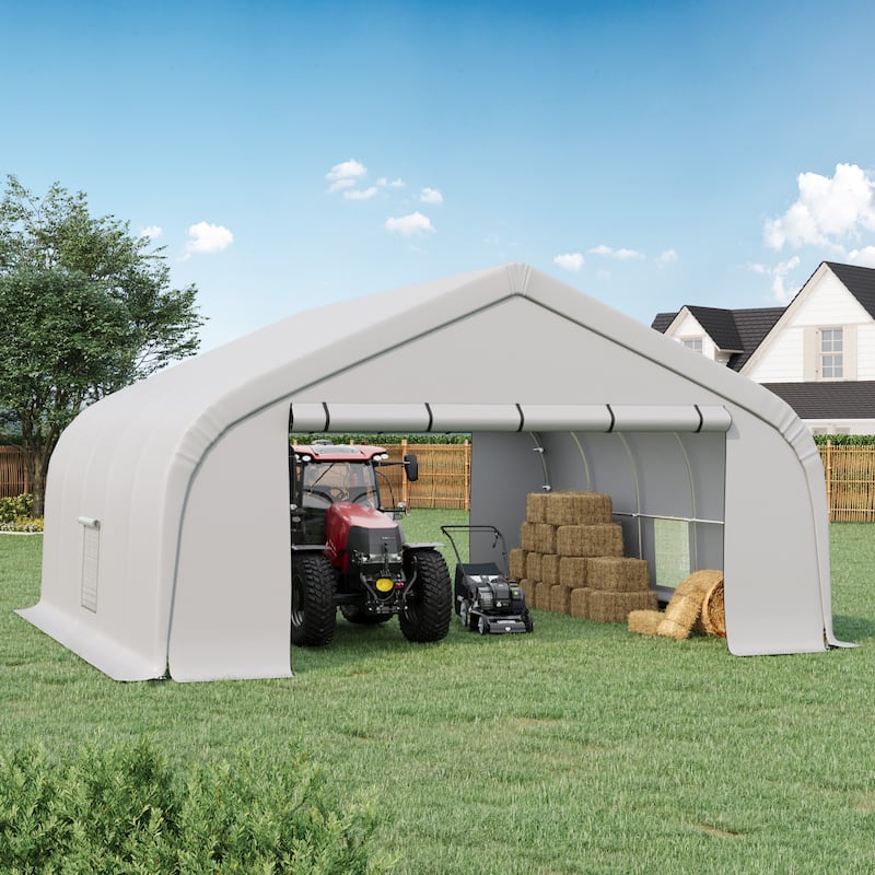EROMMY 20x20ft Heavy Duty Outdoor Carport, Portable Waterproof Car Canopy Tent with Sidewalls