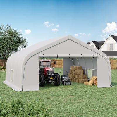 EROMMY 20x20ft Heavy Duty Outdoor Carport, Portable Waterproof Car Canopy Tent with Sidewalls