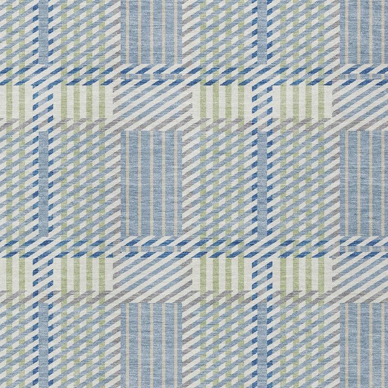 HomeRoots Plaid Transitional Rectangle Outdoor Rug