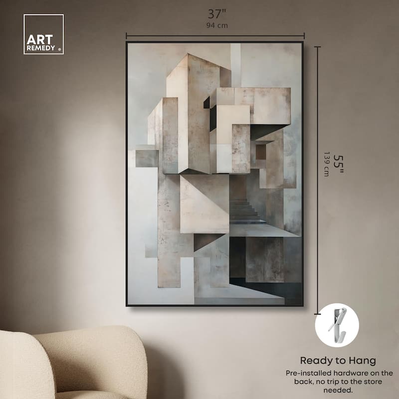 Grey Matrixy Canvas by Art Remedy