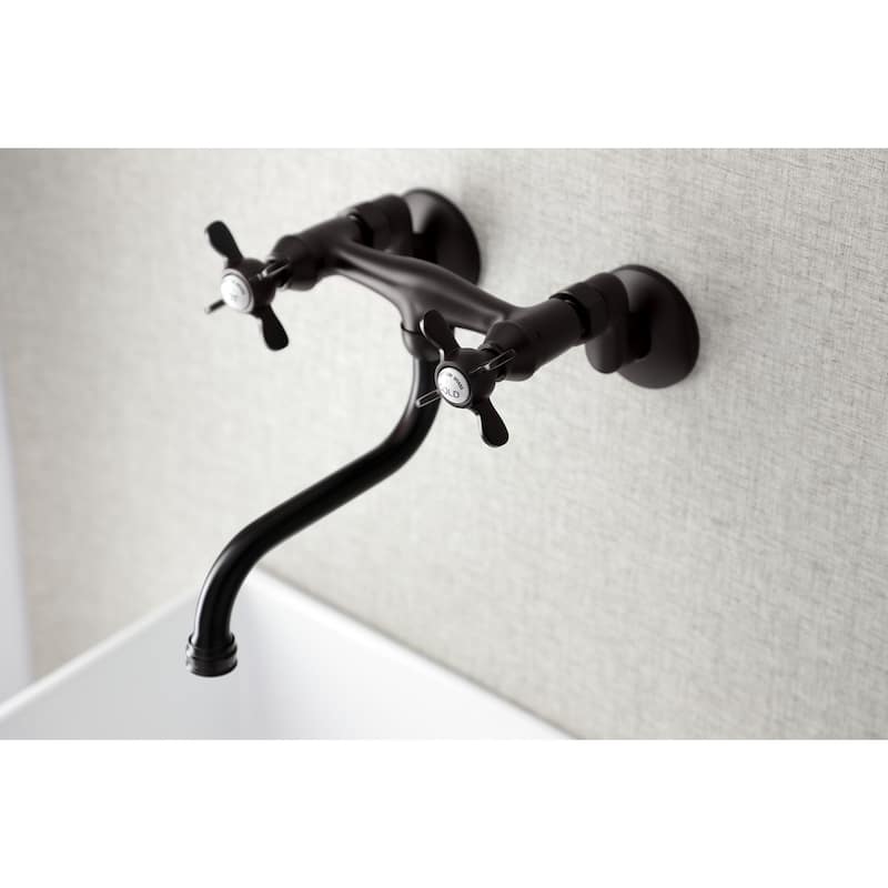 Kingston Brass Essex Two-Handle 2-Hole Wall Mount Bathroom Faucet