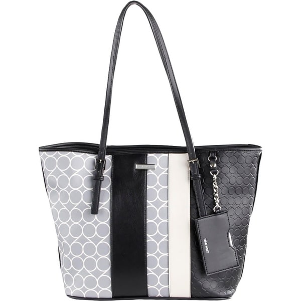 Nine West Womens Ava Tote Handbag Faux Leather Shopper - Large